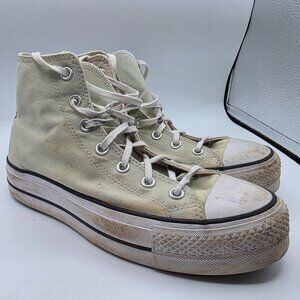 Converse Chuck Taylor Lift Platform Womens Size 9 Beige Sneakers Casual Walking